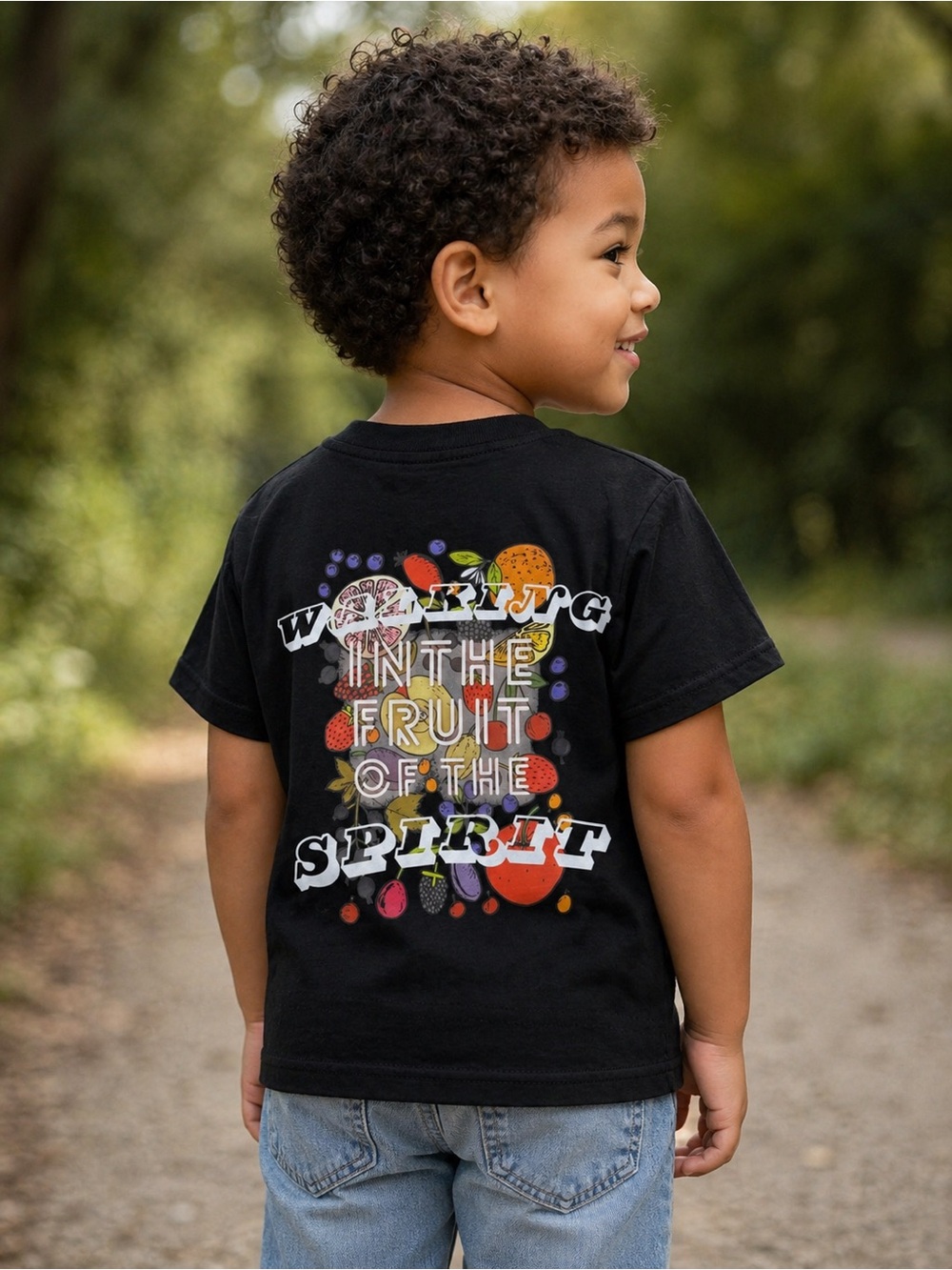 Black 'Walking in the Fruit of the Spirit' Kids Graphic Tee